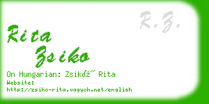 rita zsiko business card